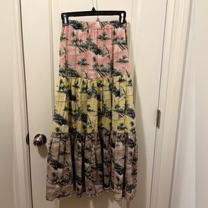 Cara Cara Tropical Print Tiered Skirt